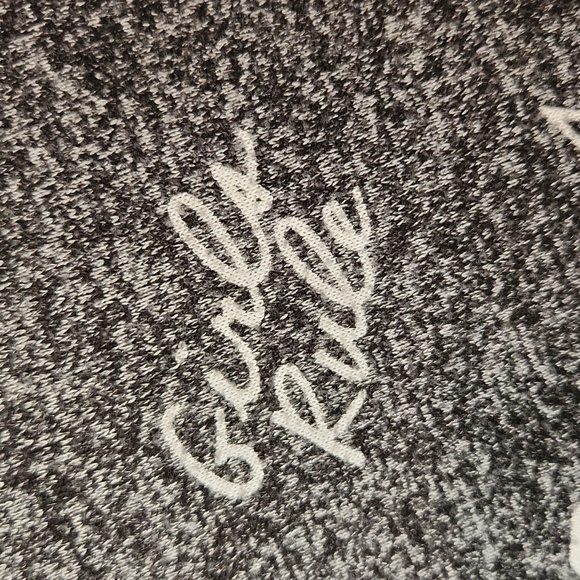 Victorias Secret Pink Womens Sleep Shirt GRL PWR Long Sleeve Cozy Black Small - Picture 11 of 16